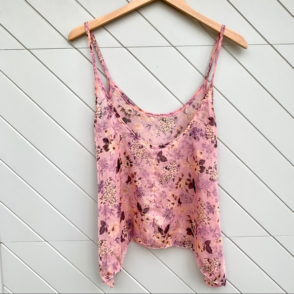 Brandy Melville Floral Chiffon Tank - Picture 3 of 4